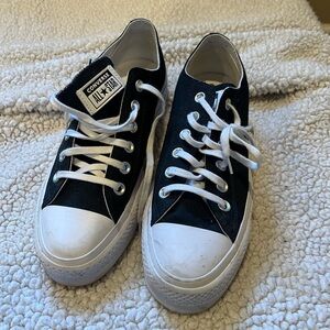 Black “LOVE YOURSELF” platform converse size 9 womens